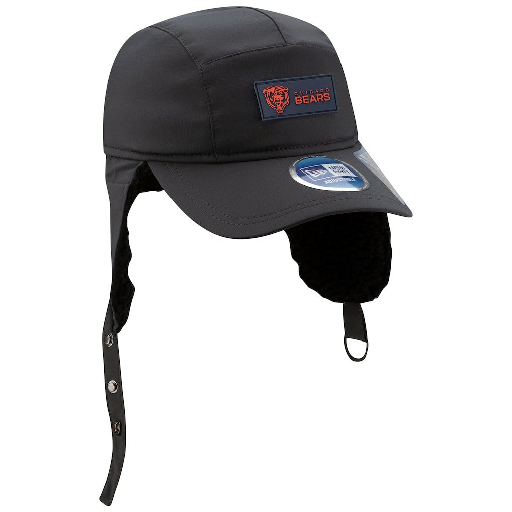 Chicago Bears New Era 2025 Sideline Cold Weather Runner Dog Ear Adjustable Hat Charcoal | NFL