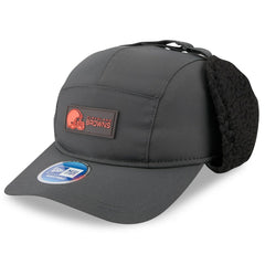 Cleveland Browns New Era 2025 Sideline Cold Weather Runner Dog Ear Adjustable Hat Charcoal | NFL