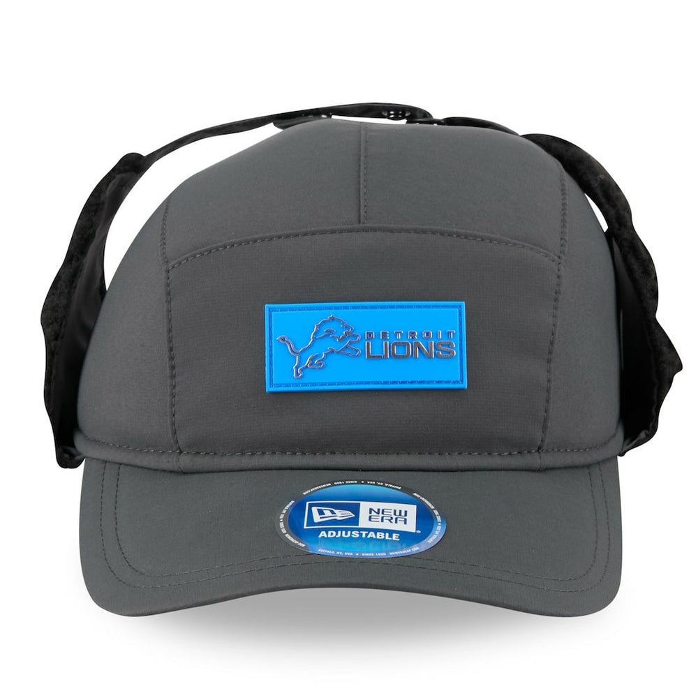 Detroit Lions New Era 2025 Sideline Cold Weather Runner Dog Ear Adjustable Hat Charcoal | NFL