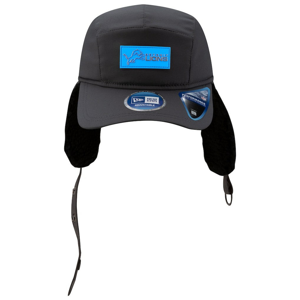Detroit Lions New Era 2025 Sideline Cold Weather Runner Dog Ear Adjustable Hat Charcoal | NFL