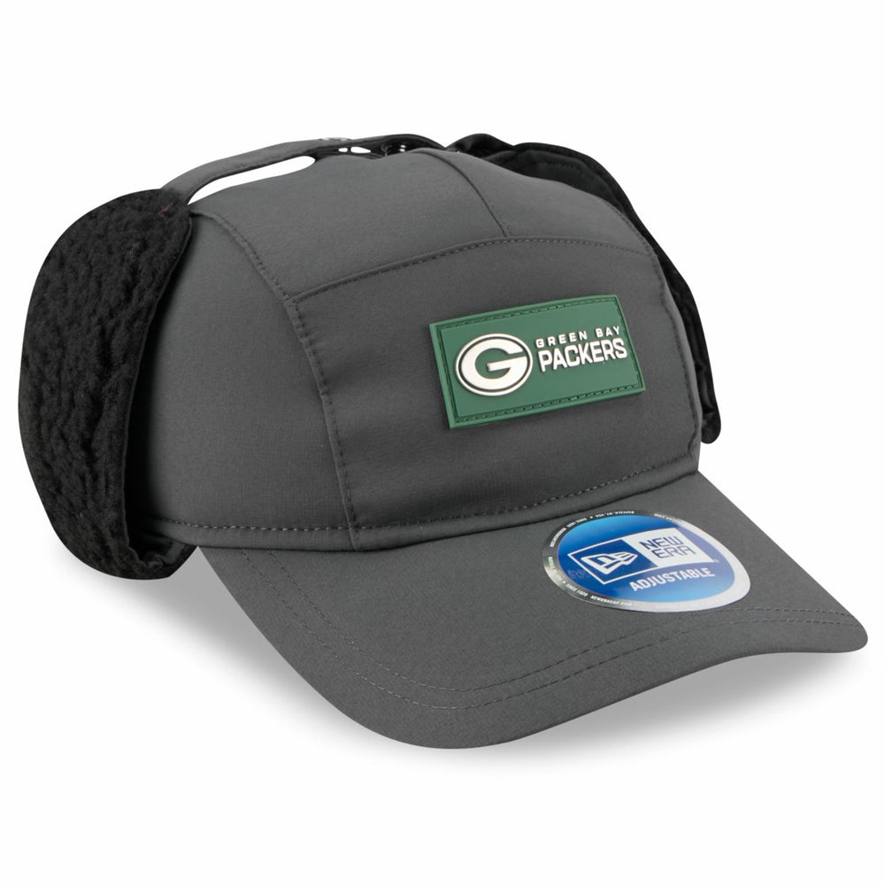 Green Bay Packers New Era 2025 Sideline Cold Weather Runner Dog Ear Adjustable Hat Charcoal | NFL