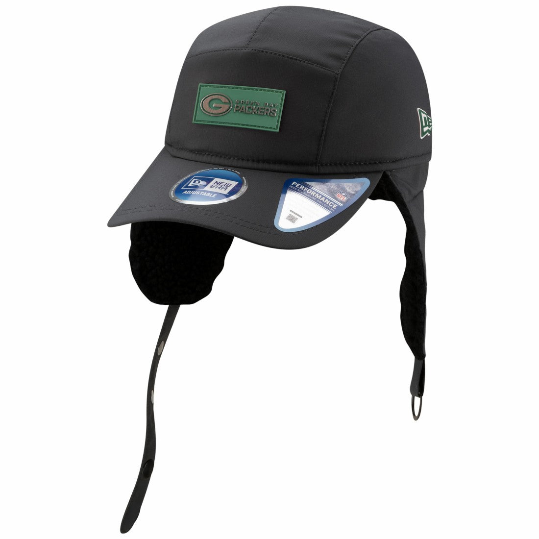 Green Bay Packers New Era 2025 Sideline Cold Weather Runner Dog Ear Adjustable Hat Charcoal | NFL