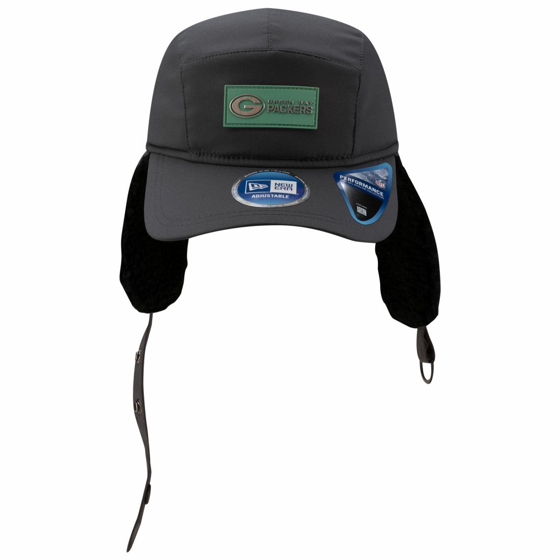 Green Bay Packers New Era 2025 Sideline Cold Weather Runner Dog Ear Adjustable Hat Charcoal | NFL