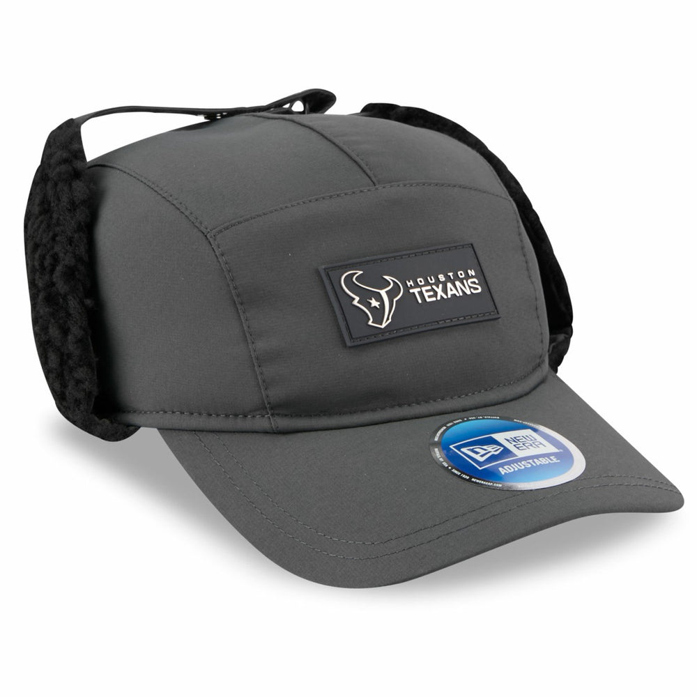 Houston Texans New Era 2025 Sideline Cold Weather Runner Dog Ear Adjustable Hat Charcoal | NFL
