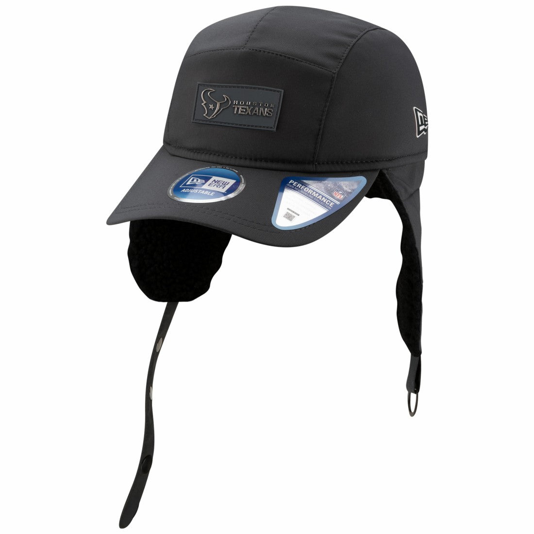 Houston Texans New Era 2025 Sideline Cold Weather Runner Dog Ear Adjustable Hat Charcoal | NFL
