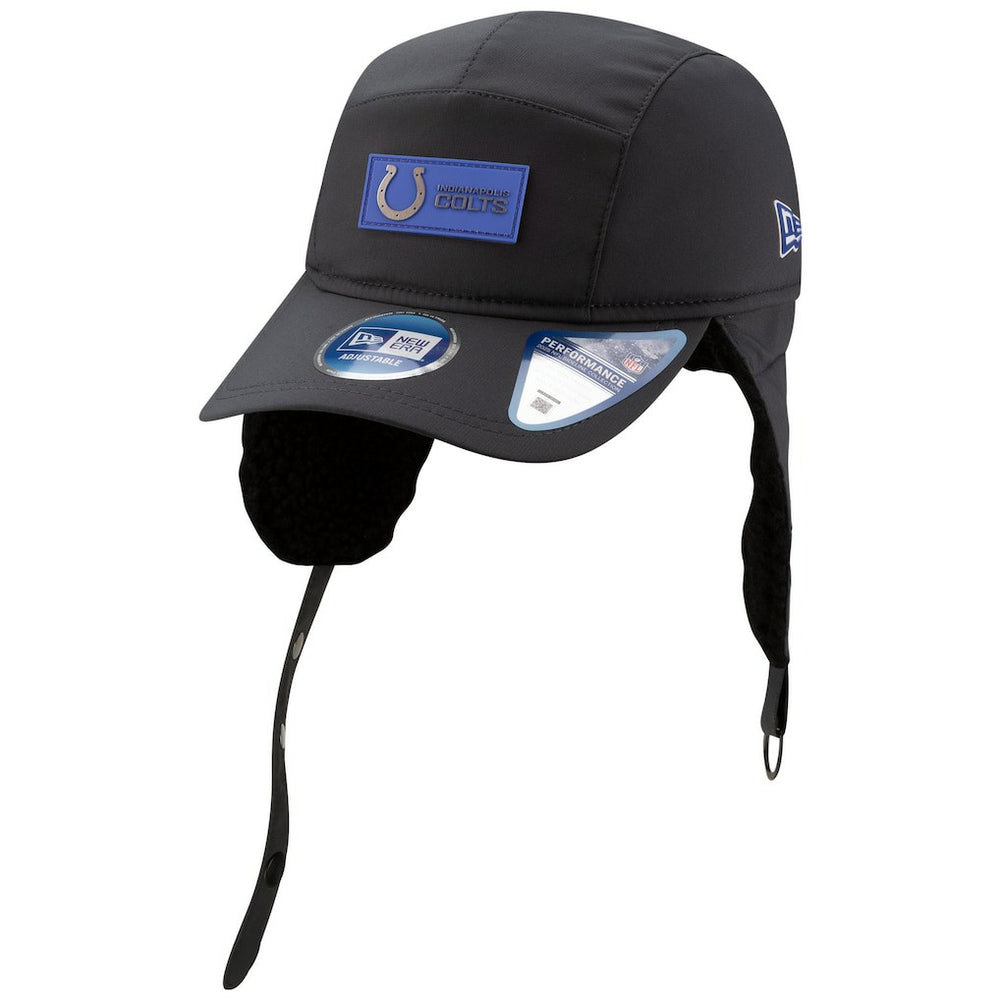 Indianapolis Colts New Era 2025 Sideline Cold Weather Runner Dog Ear Adjustable Hat Charcoal | NFL