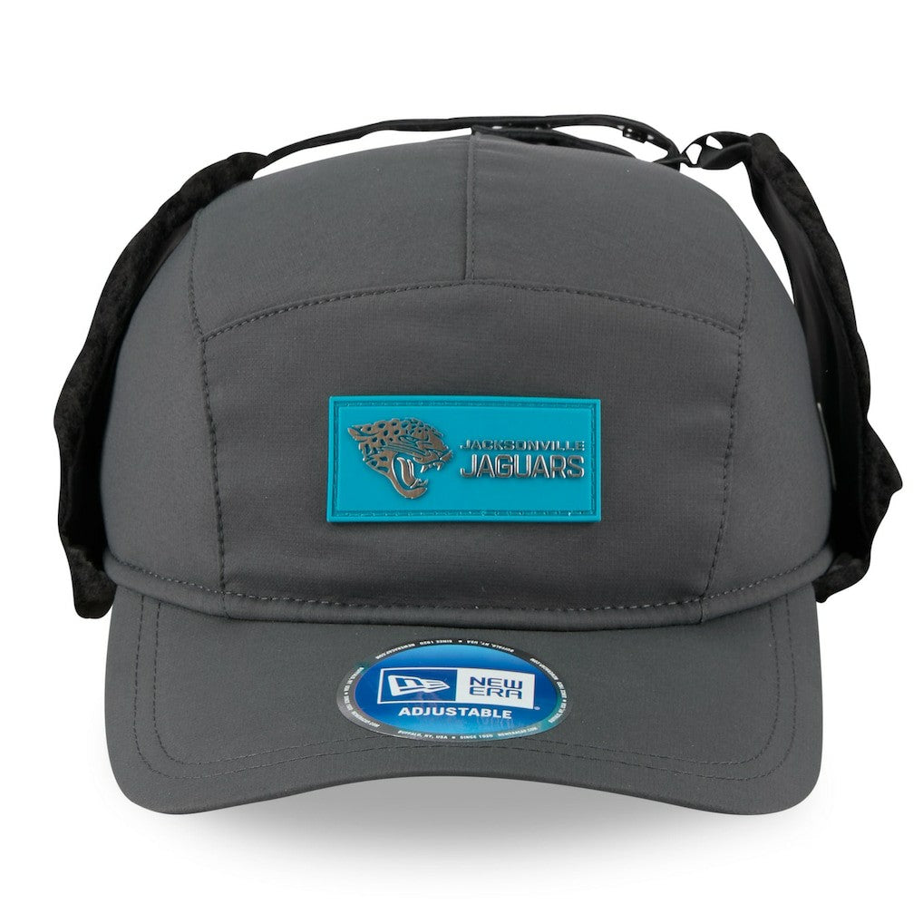 Jacksonville Jaguars New Era 2025 Sideline Cold Weather Runner Dog Ear Adjustable Hat Charcoal | NFL