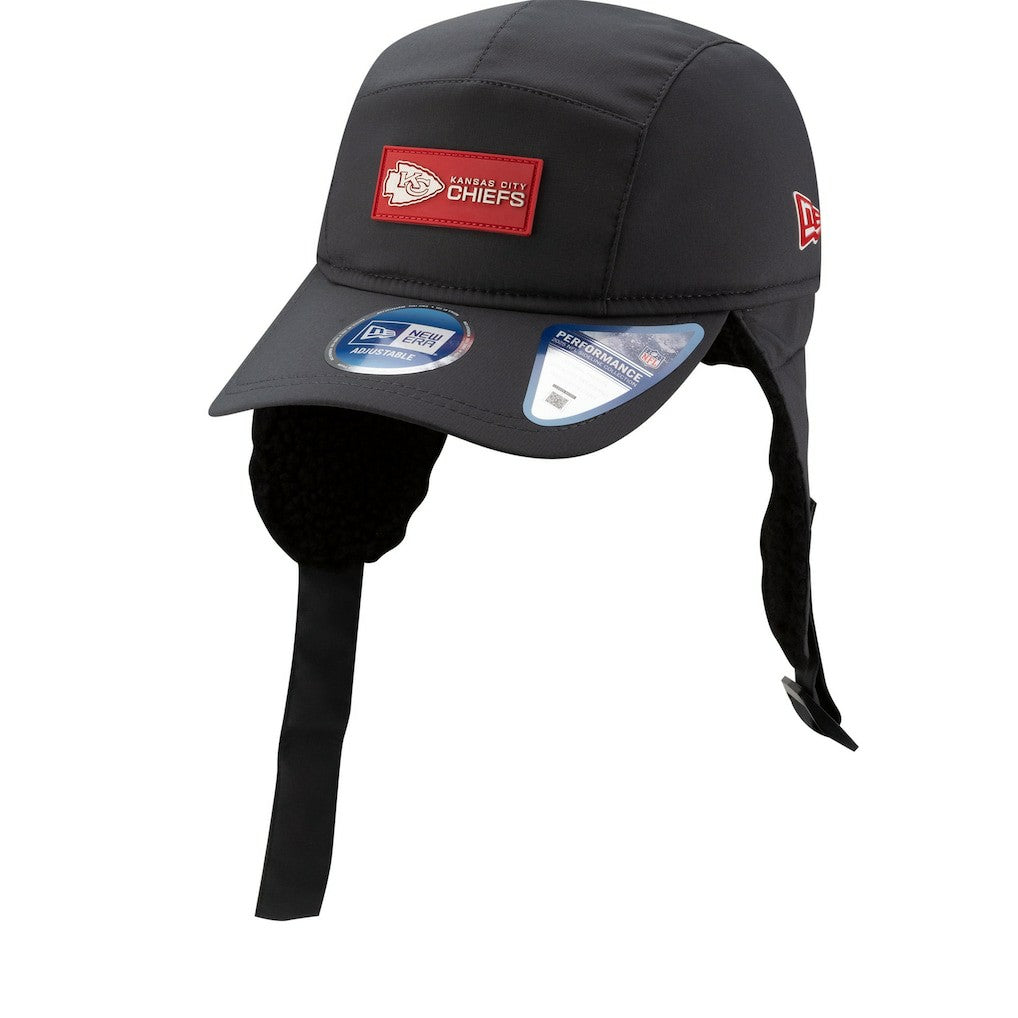 Kansas City Chiefs New Era 2025 Sideline Cold Weather Runner Dog Ear Adjustable Hat Charcoal | NFL