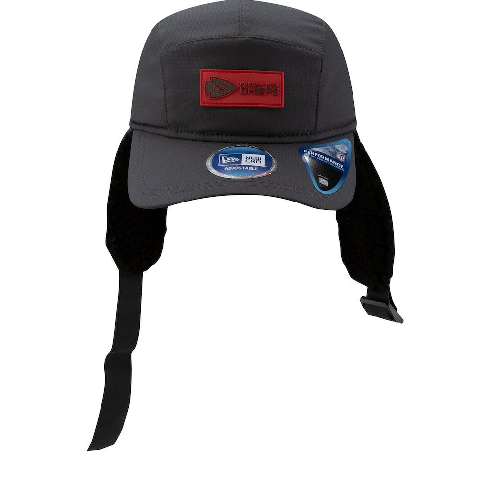 Kansas City Chiefs New Era 2025 Sideline Cold Weather Runner Dog Ear Adjustable Hat Charcoal | NFL