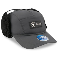Las Vegas Raiders New Era 2025 Sideline Cold Weather Runner Dog Ear Adjustable Hat Charcoal | NFL