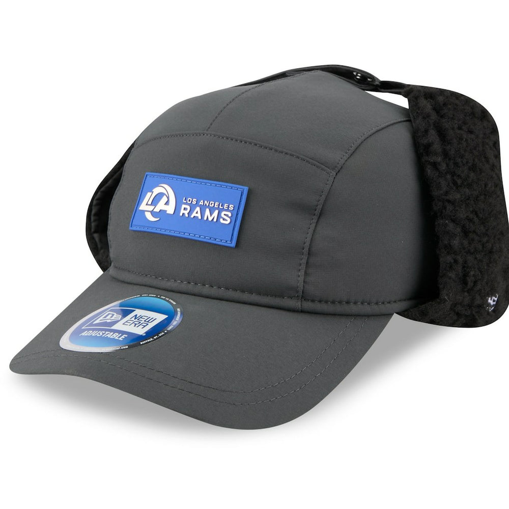 Los Angeles Rams New Era 2025 Sideline Cold Weather Runner Dog Ear Adjustable Hat Charcoal | NFL