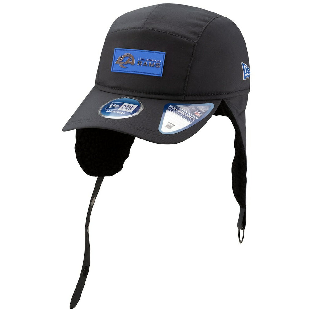 Los Angeles Rams New Era 2025 Sideline Cold Weather Runner Dog Ear Adjustable Hat Charcoal | NFL