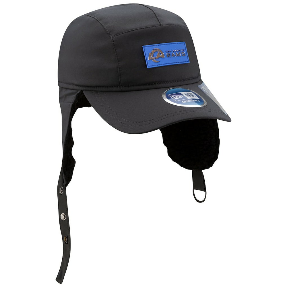 Los Angeles Rams New Era 2025 Sideline Cold Weather Runner Dog Ear Adjustable Hat Charcoal | NFL