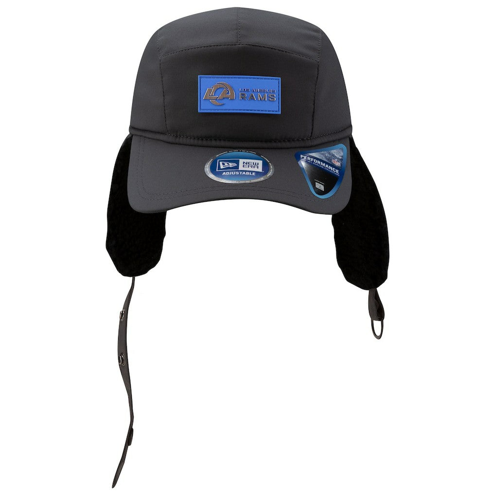Los Angeles Rams New Era 2025 Sideline Cold Weather Runner Dog Ear Adjustable Hat Charcoal | NFL