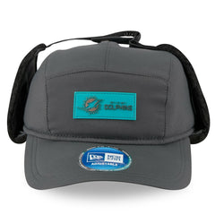 Miami Dolphins New Era 2025 Sideline Cold Weather Runner Dog Ear Adjustable Hat Charcoal | NFL