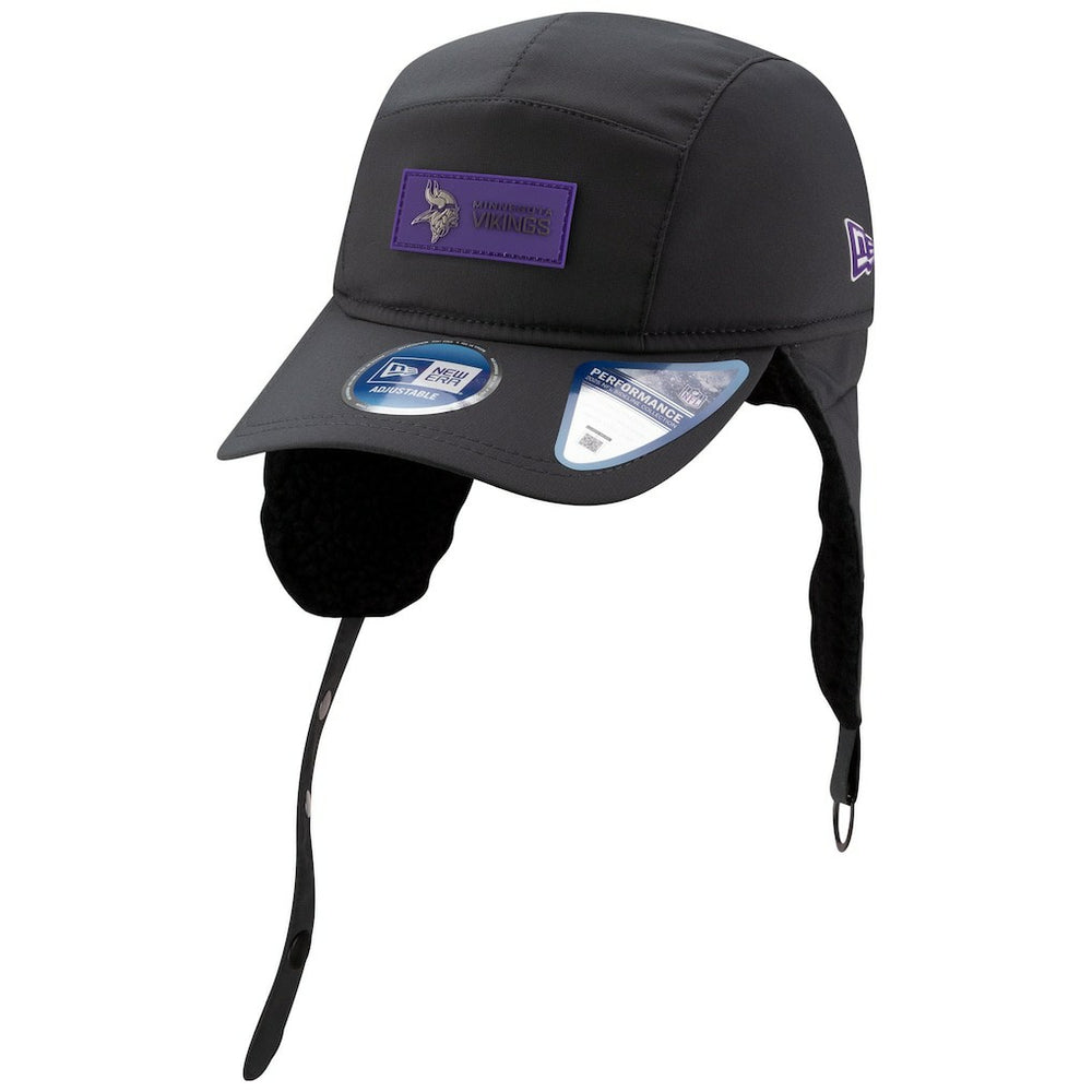 Minnesota Vikings New Era 2025 Sideline Cold Weather Runner Dog Ear Adjustable Hat Charcoal | NFL