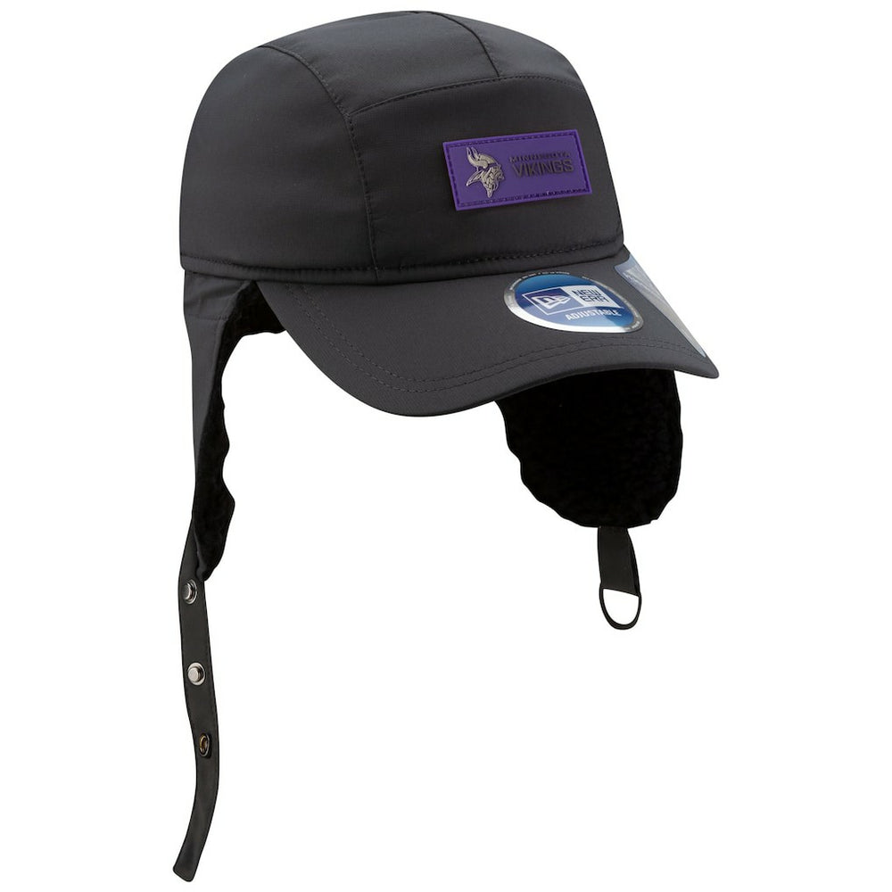 Minnesota Vikings New Era 2025 Sideline Cold Weather Runner Dog Ear Adjustable Hat Charcoal | NFL