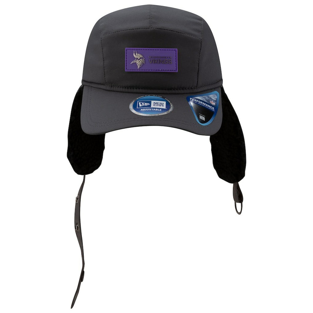 Minnesota Vikings New Era 2025 Sideline Cold Weather Runner Dog Ear Adjustable Hat Charcoal | NFL