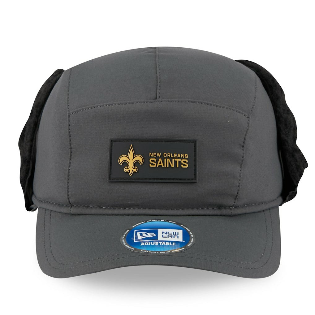 New Orleans Saints New Era 2025 Sideline Cold Weather Runner Dog Ear Adjustable Hat Charcoal | NFL