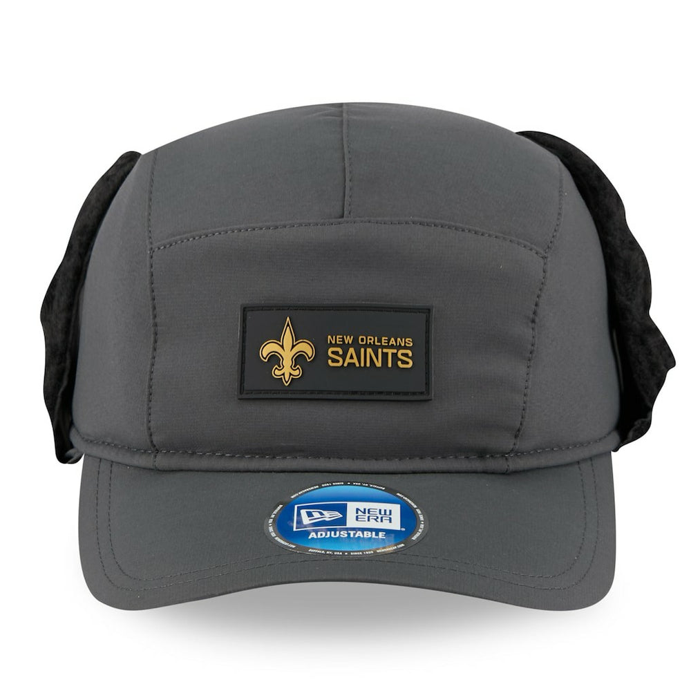 New Orleans Saints New Era 2025 Sideline Cold Weather Runner Dog Ear Adjustable Hat Charcoal | NFL