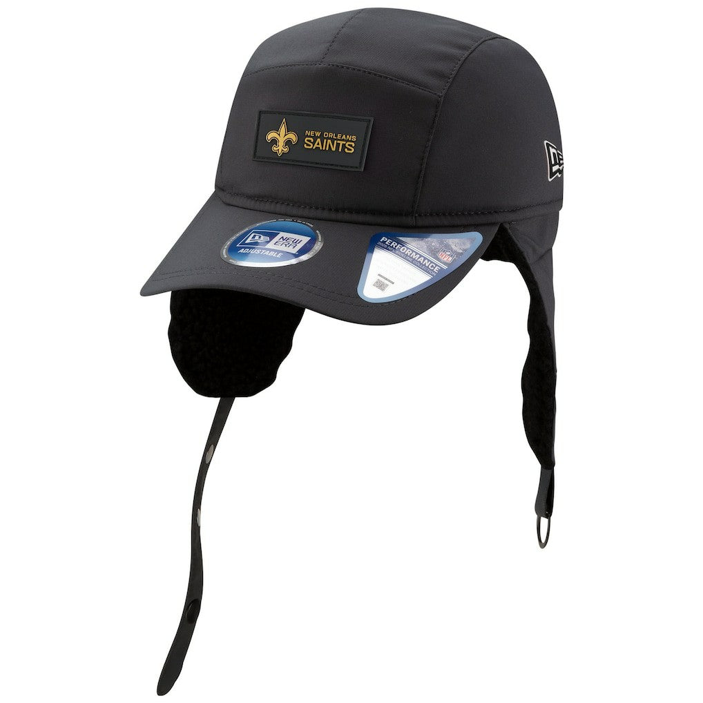 New Orleans Saints New Era 2025 Sideline Cold Weather Runner Dog Ear Adjustable Hat Charcoal | NFL