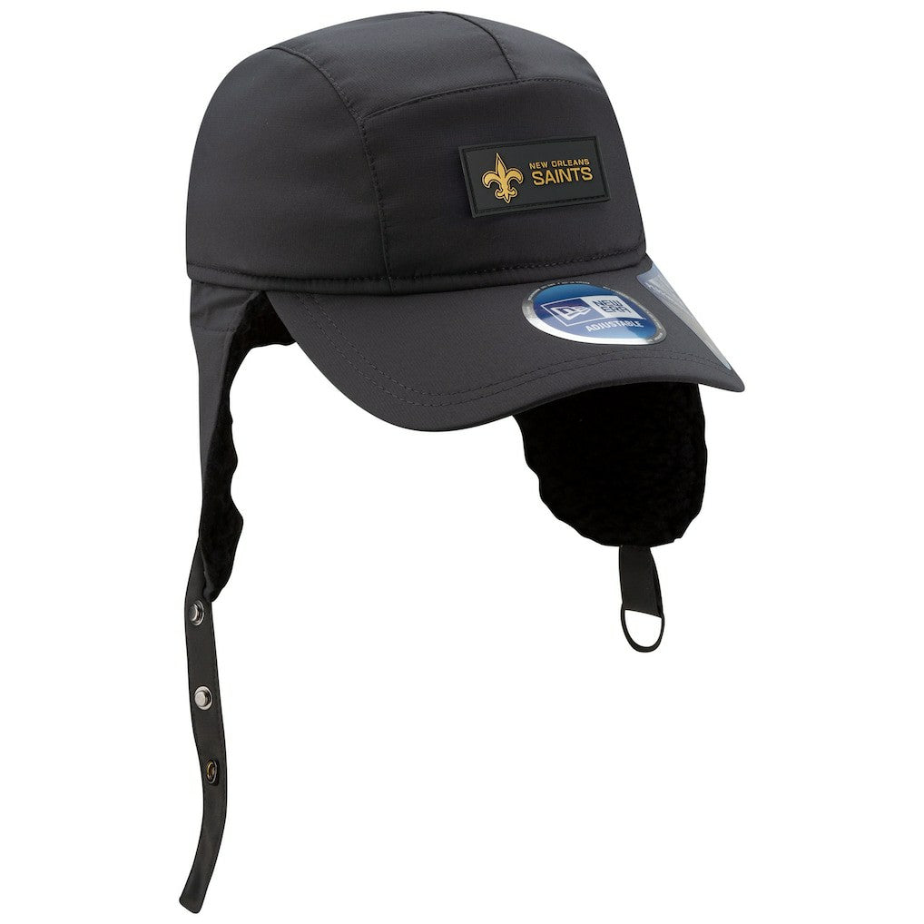 New Orleans Saints New Era 2025 Sideline Cold Weather Runner Dog Ear Adjustable Hat Charcoal | NFL