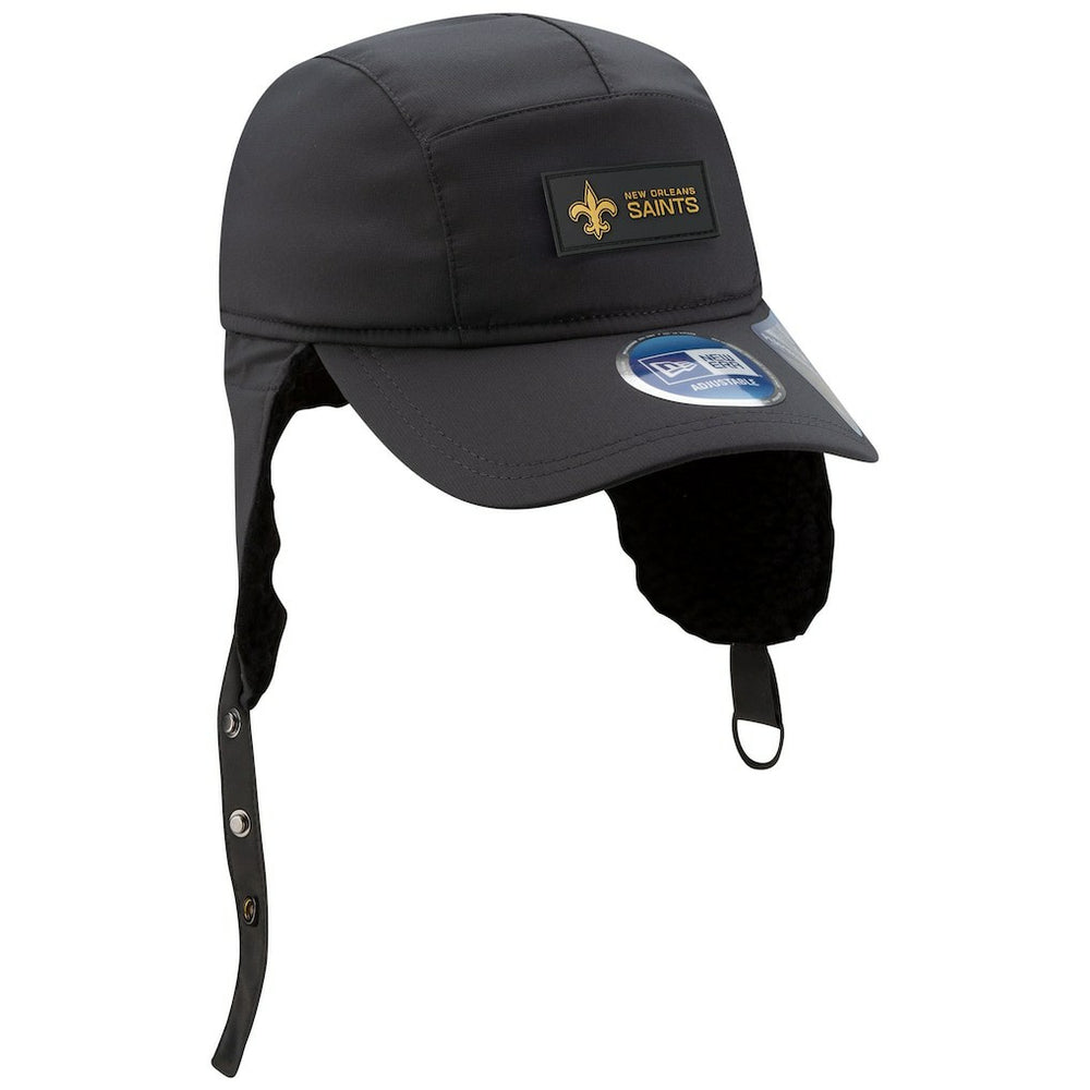 New Orleans Saints New Era 2025 Sideline Cold Weather Runner Dog Ear Adjustable Hat Charcoal | NFL