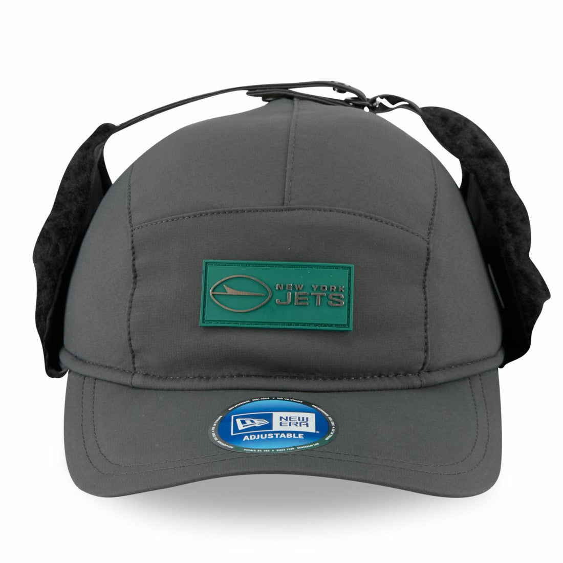 New York Jets New Era 2025 Sideline Cold Weather Runner Dog Ear Adjustable Hat Charcoal | NFL