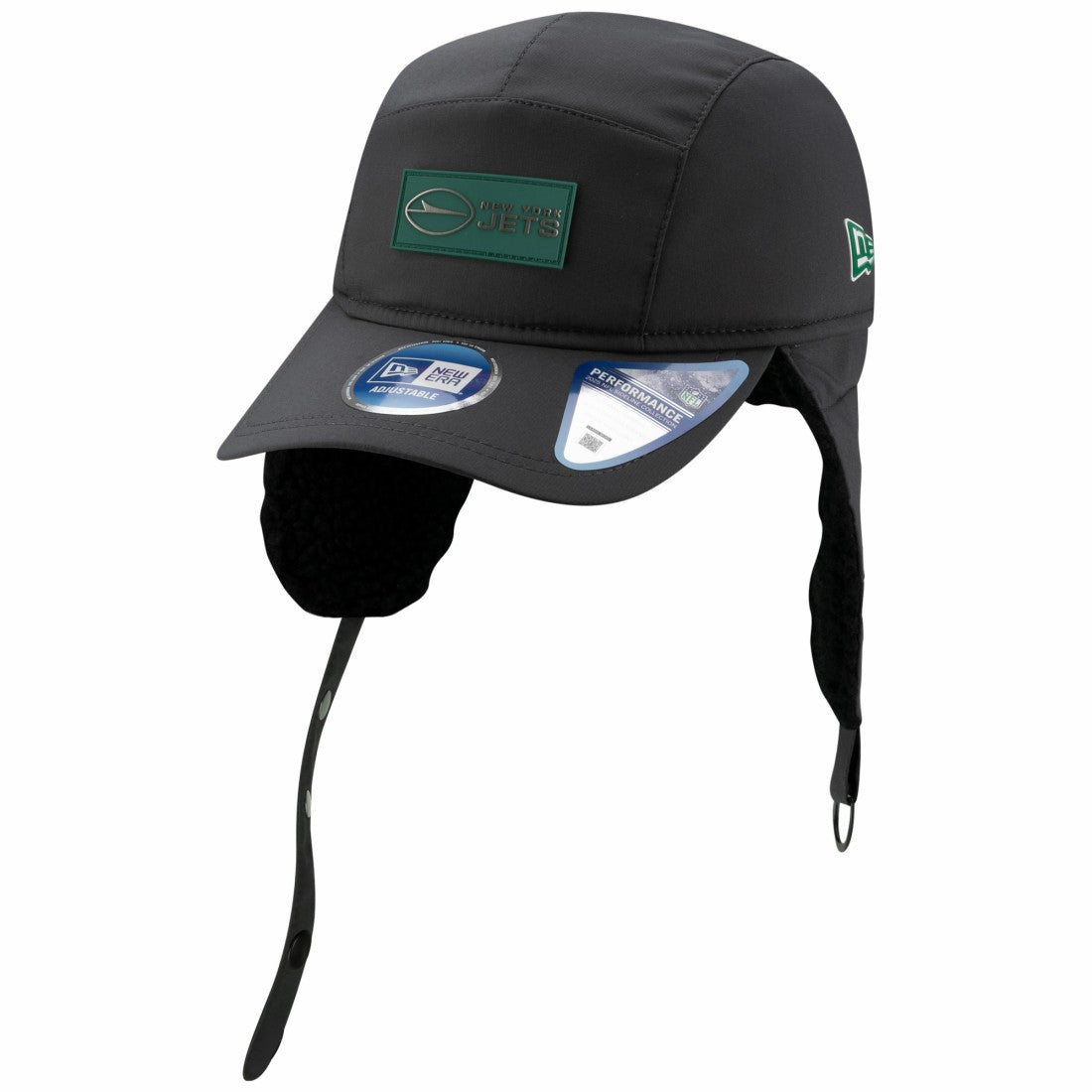 New York Jets New Era 2025 Sideline Cold Weather Runner Dog Ear Adjustable Hat Charcoal | NFL