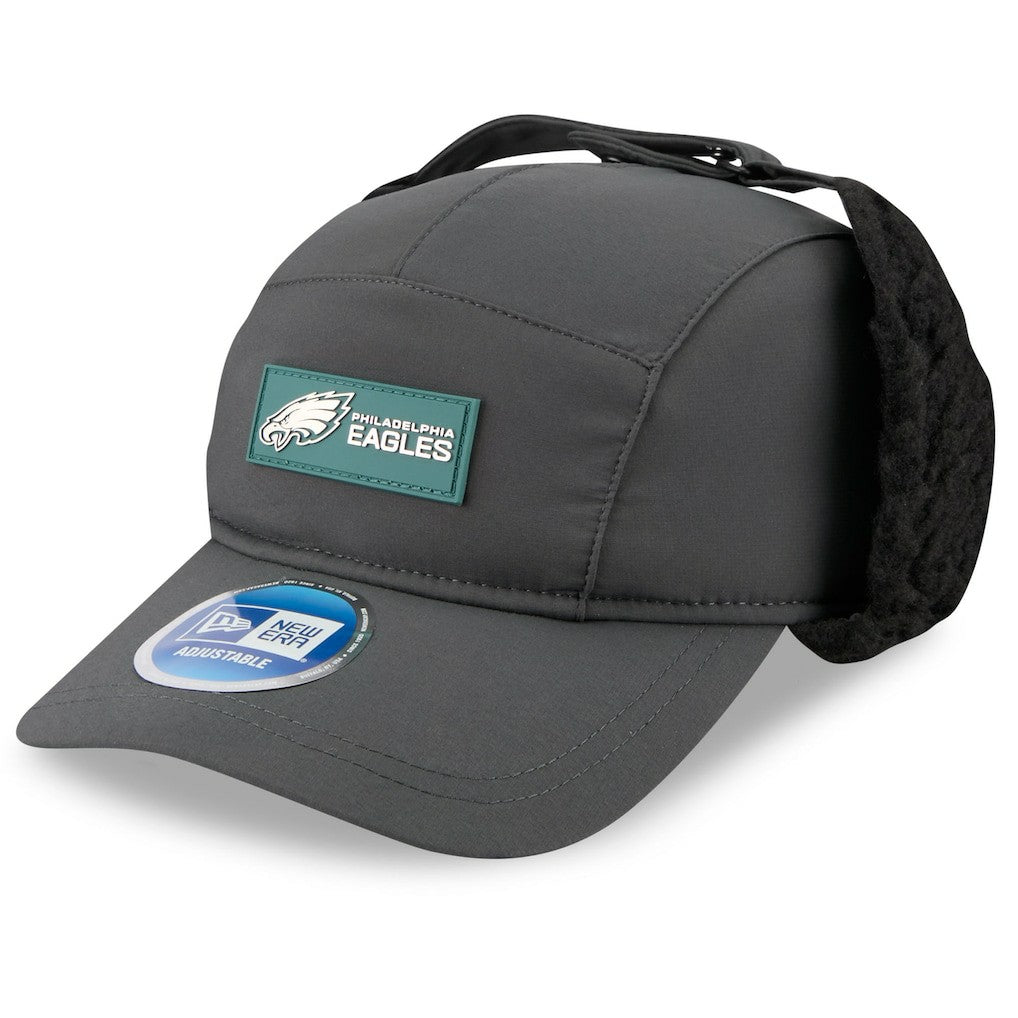 Philadelphia Eagles New Era 2025 Sideline Cold Weather Runner Dog Ear Adjustable Hat Charcoal | NFL