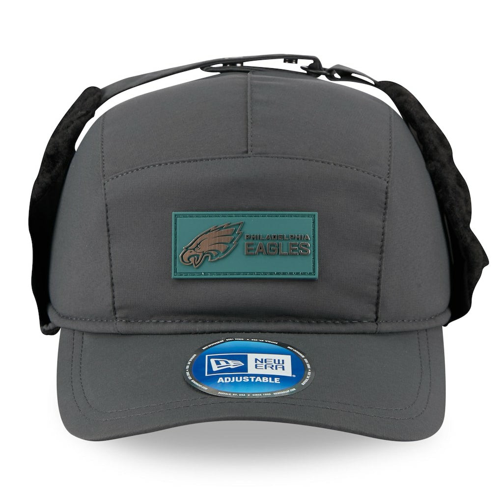 Philadelphia Eagles New Era 2025 Sideline Cold Weather Runner Dog Ear Adjustable Hat Charcoal | NFL