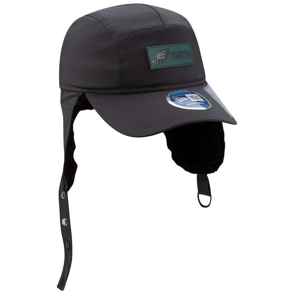 Philadelphia Eagles New Era 2025 Sideline Cold Weather Runner Dog Ear Adjustable Hat Charcoal | NFL