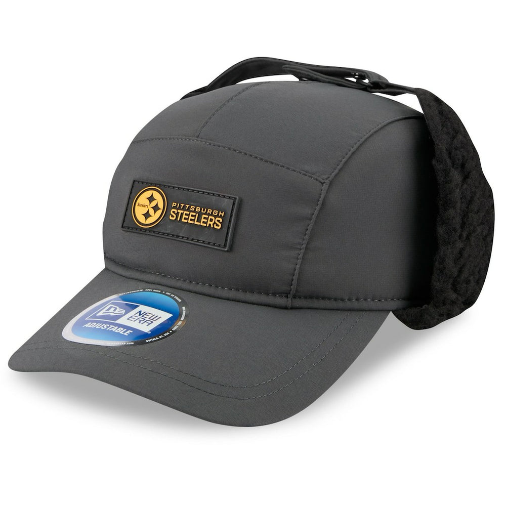 Pittsburgh Steelers New Era 2025 Sideline Cold Weather Runner Dog Ear Adjustable Hat Charcoal | NFL