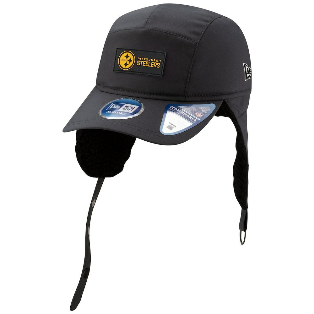 Pittsburgh Steelers New Era 2025 Sideline Cold Weather Runner Dog Ear Adjustable Hat Charcoal | NFL