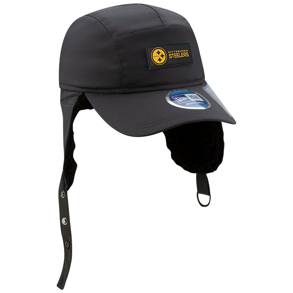 Pittsburgh Steelers New Era 2025 Sideline Cold Weather Runner Dog Ear Adjustable Hat Charcoal | NFL
