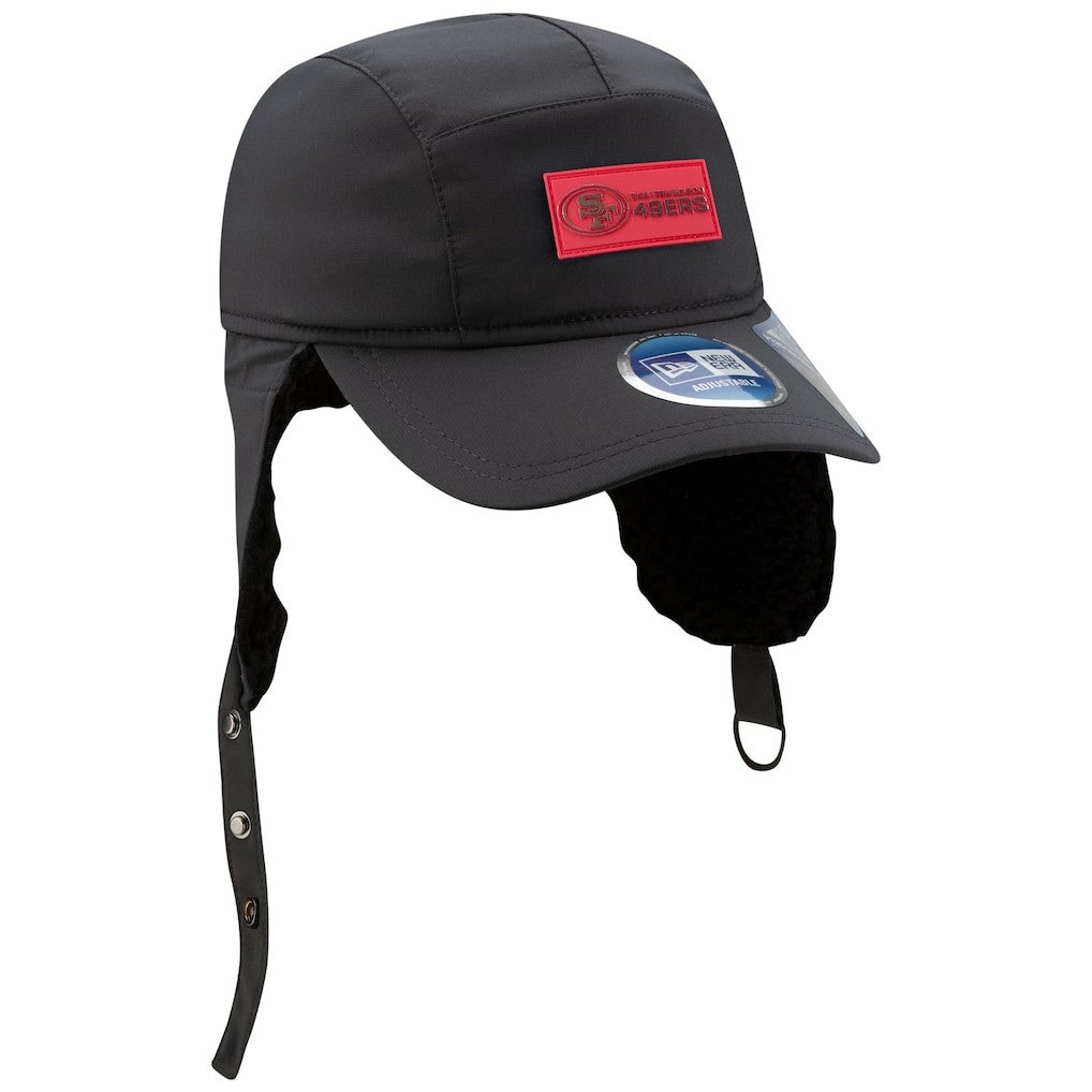 San Francisco 49ers New Era 2025 Sideline Cold Weather Runner Dog Ear Adjustable Hat Charcoal | NFL