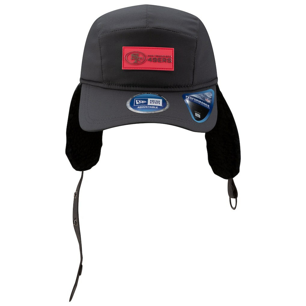 San Francisco 49ers New Era 2025 Sideline Cold Weather Runner Dog Ear Adjustable Hat Charcoal | NFL