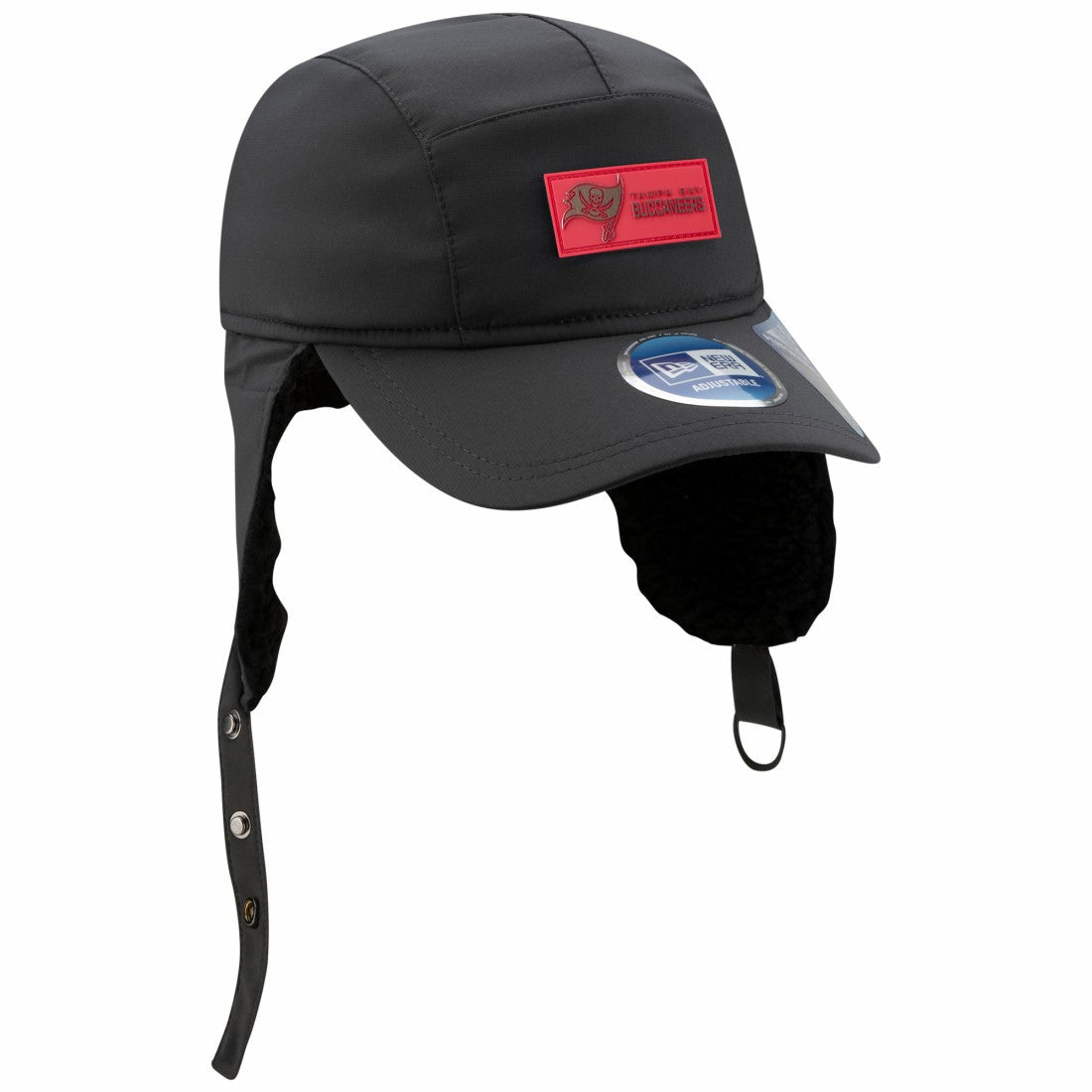 Tampa Bay Buccaneers New Era 2025 Sideline Cold Weather Runner Dog Ear Adjustable Hat Charcoal | NFL
