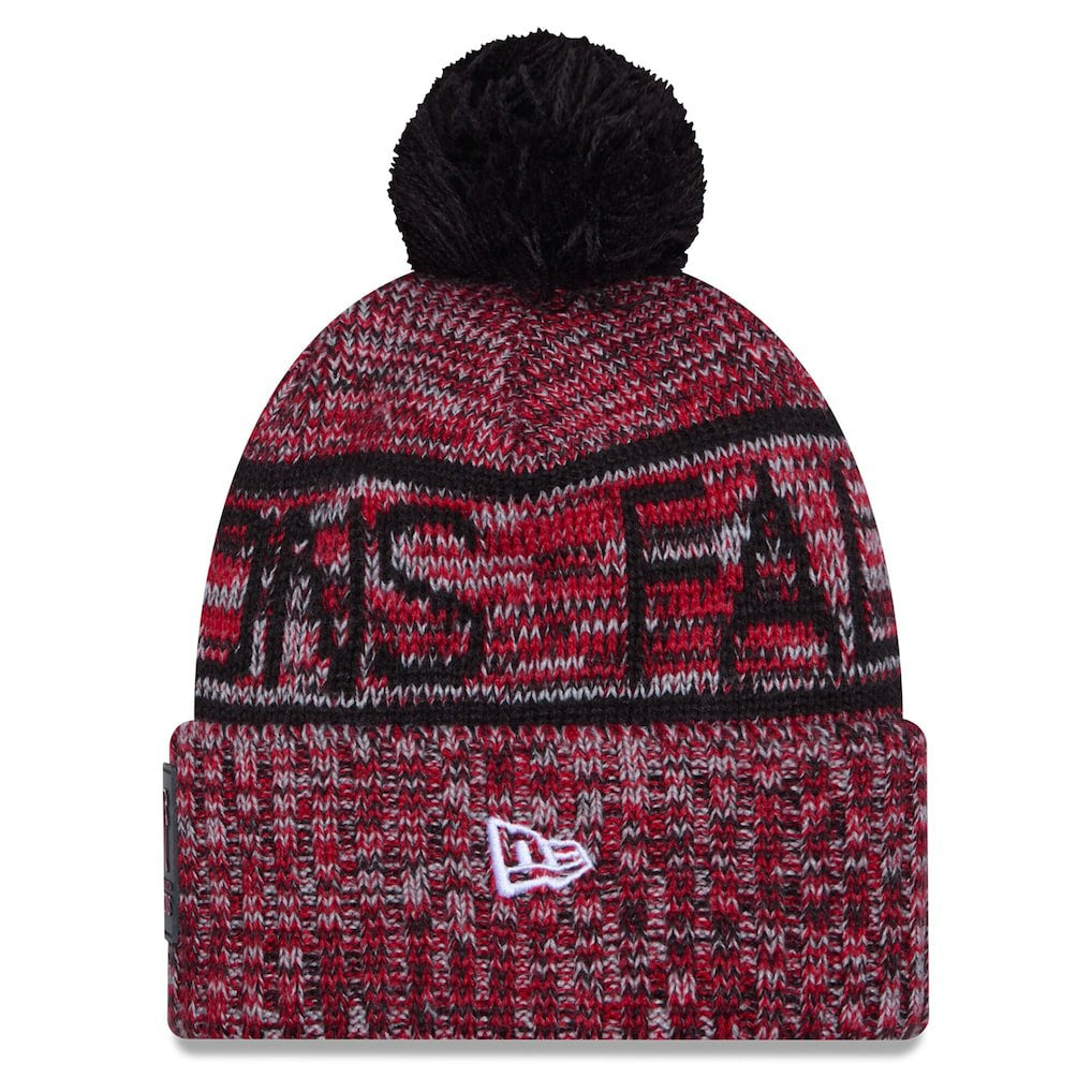 Atlanta Falcons New Era 2025 Sideline Cold Weather Cuffed Knit Hat with Pom Red | NFL