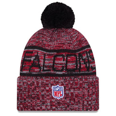 Atlanta Falcons New Era 2025 Sideline Cold Weather Cuffed Knit Hat with Pom Red | NFL
