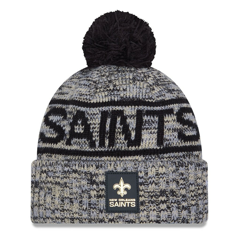 New Orleans Saints New Era 2025 Sideline Cold Weather Cuffed Knit Hat with Pom Black | NFL