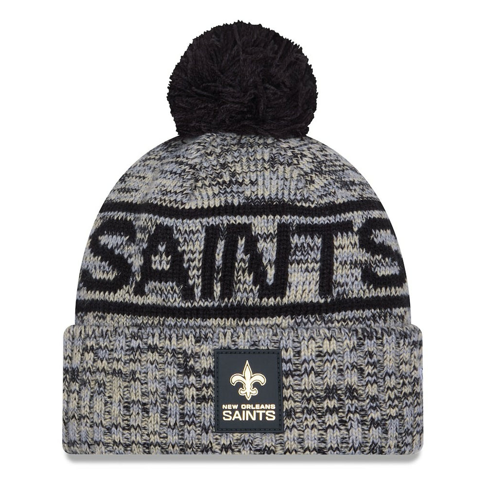 New Orleans Saints New Era 2025 Sideline Cold Weather Cuffed Knit Hat with Pom Black | NFL
