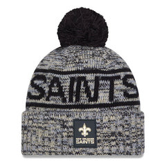 New Orleans Saints New Era 2025 Sideline Cold Weather Cuffed Knit Hat with Pom Black | NFL