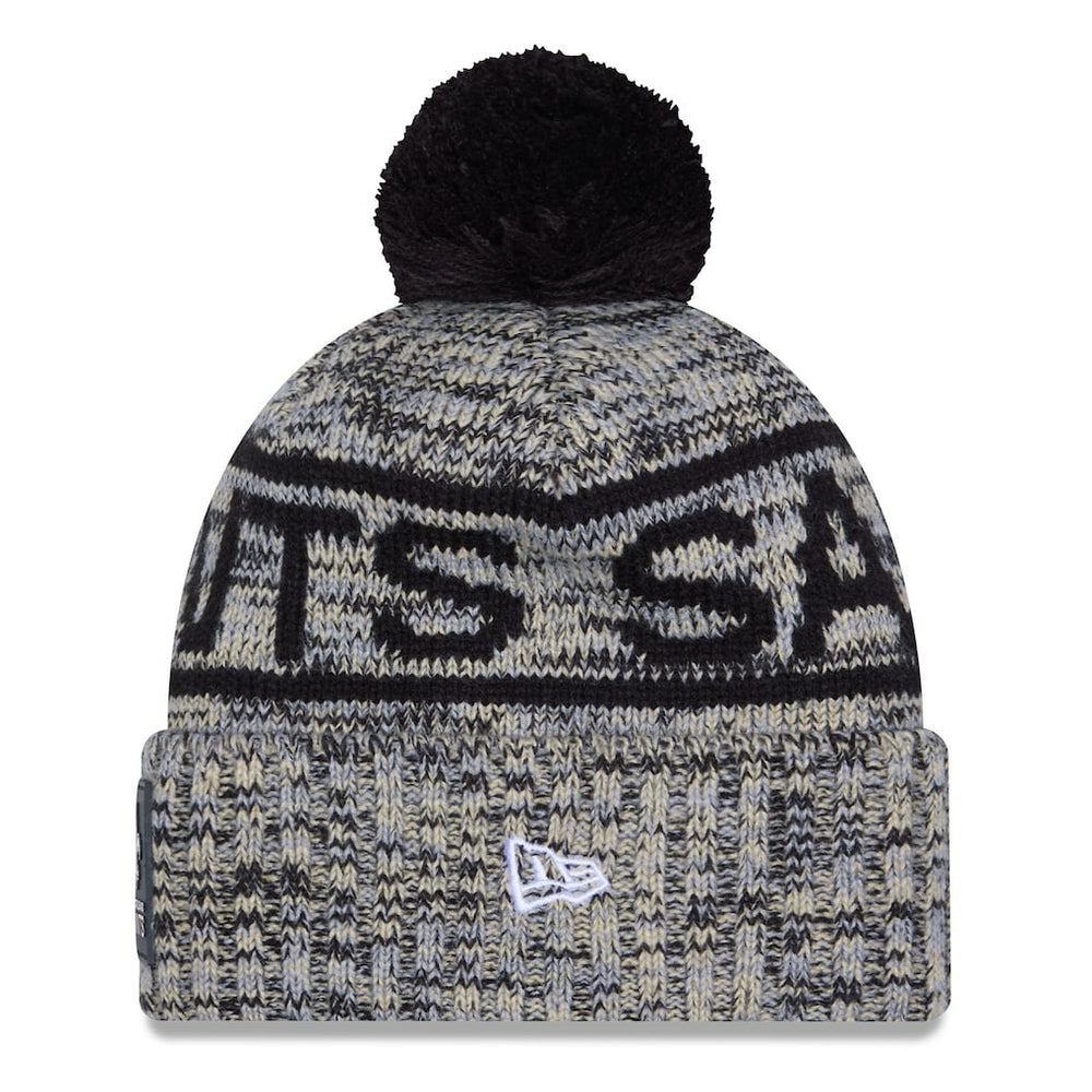 New Orleans Saints New Era 2025 Sideline Cold Weather Cuffed Knit Hat with Pom Black | NFL