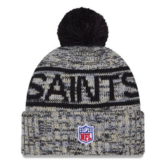 New Orleans Saints New Era 2025 Sideline Cold Weather Cuffed Knit Hat with Pom Black | NFL