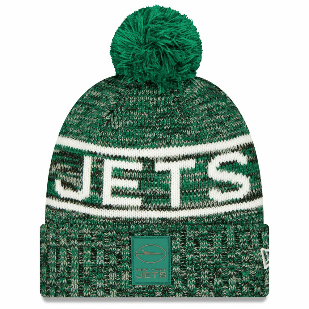 New York Jets New Era 2025 Sideline Cold Weather Cuffed Knit Hat with Pom Green | NFL