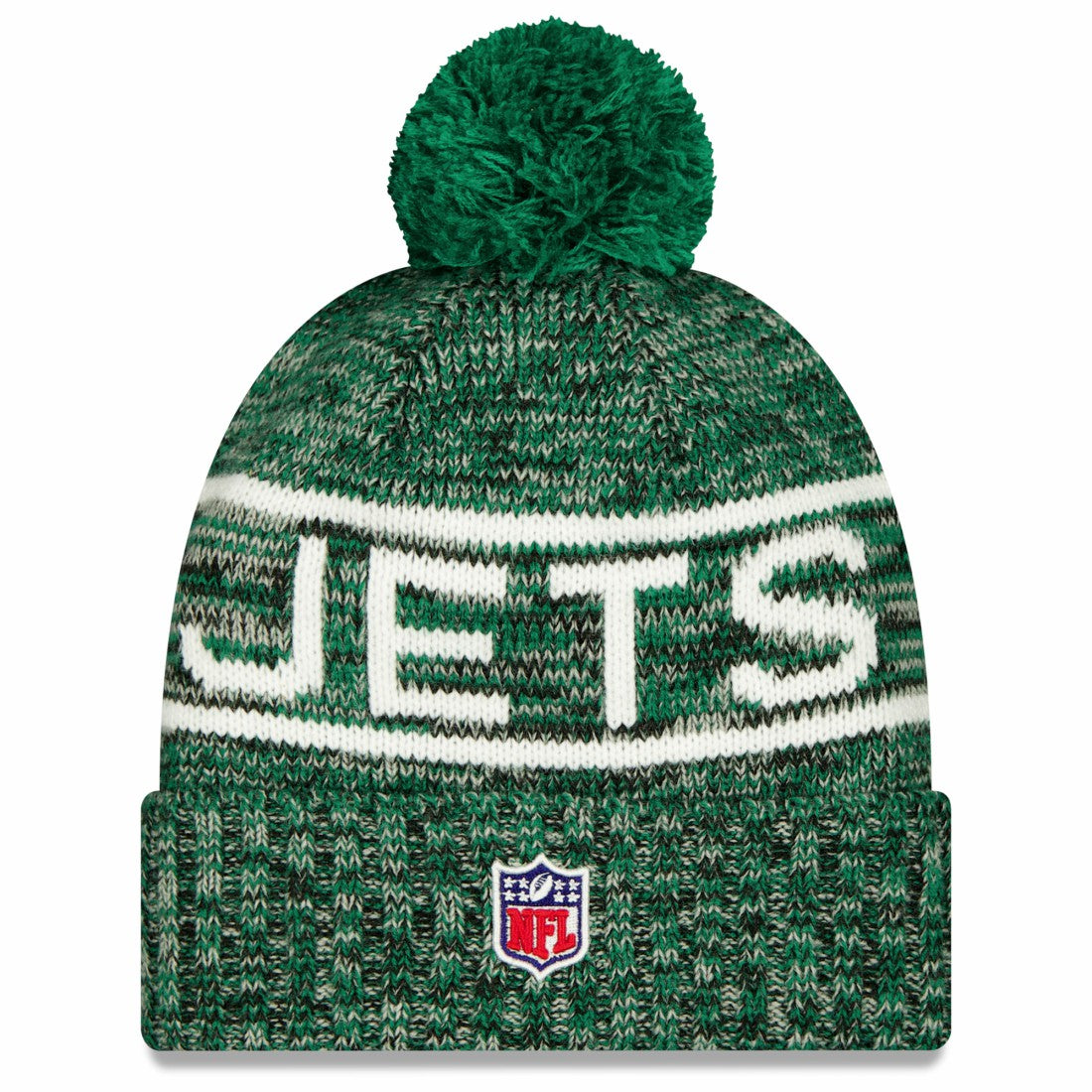 New York Jets New Era 2025 Sideline Cold Weather Cuffed Knit Hat with Pom Green | NFL