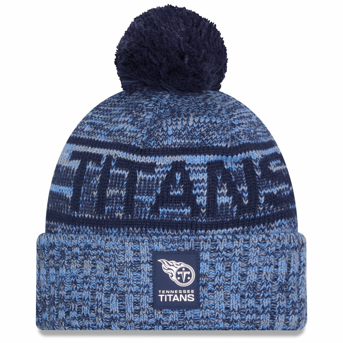 Tennessee Titans New Era 2025 Sideline Cold Weather Cuffed Knit Hat with Pom Light Blue | NFL