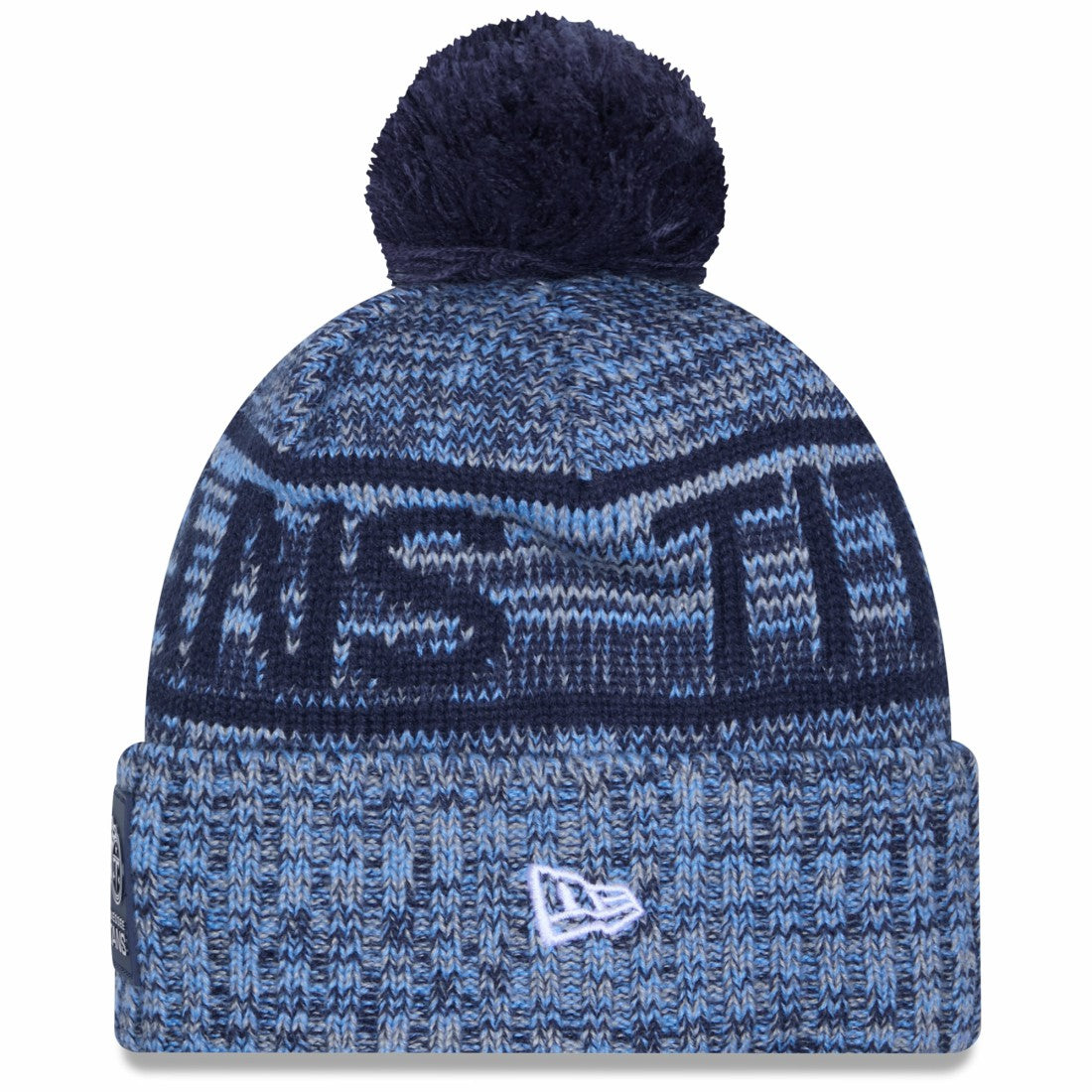 Tennessee Titans New Era 2025 Sideline Cold Weather Cuffed Knit Hat with Pom Light Blue | NFL