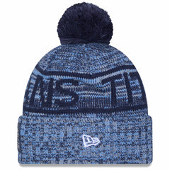 Tennessee Titans New Era 2025 Sideline Cold Weather Cuffed Knit Hat with Pom Light Blue | NFL
